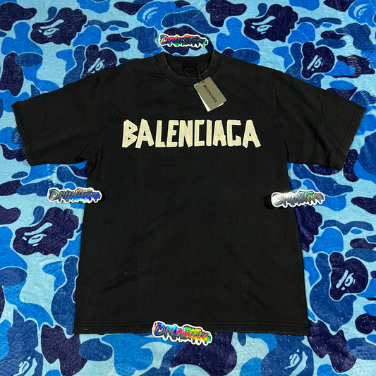 Remera Balenciaga Tape Type Cinta Negra