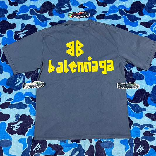 Remera Balenciaga Tape Type Cinta Azul
