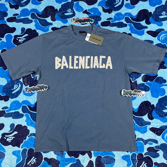 Remera Balenciaga Tape Type Cinta Azul
