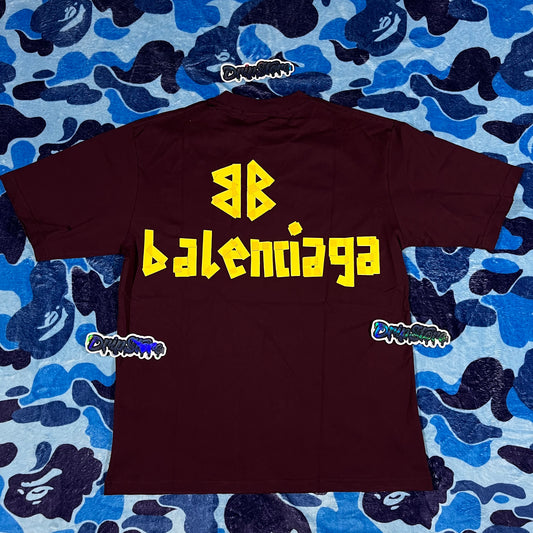 Remera Balenciaga Tape Type Cinta Roja Bordo