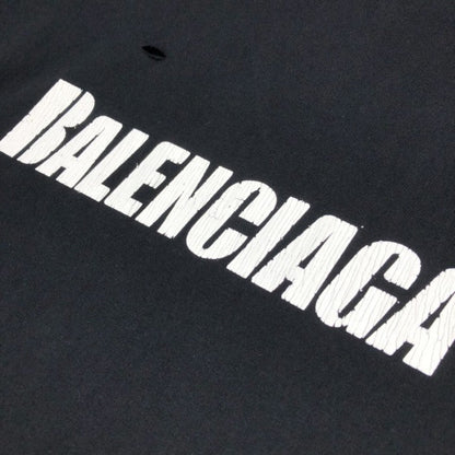 BALENCIAGA CAPS DESTROYED FLATGROUND T-SHIRT BLACK