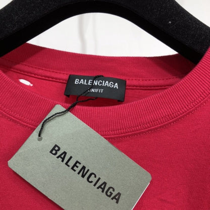 BALENCIAGA CAPS DESTROYED FLATGROUND T-SHIRT RED