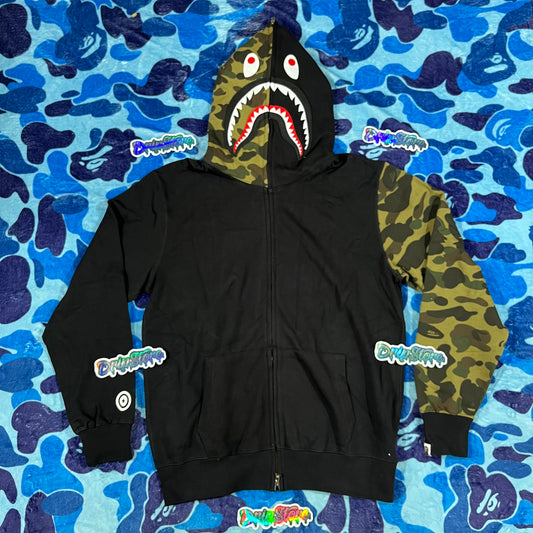 Campera Bape 1St Camo Shark Full Zip Buzo Negro