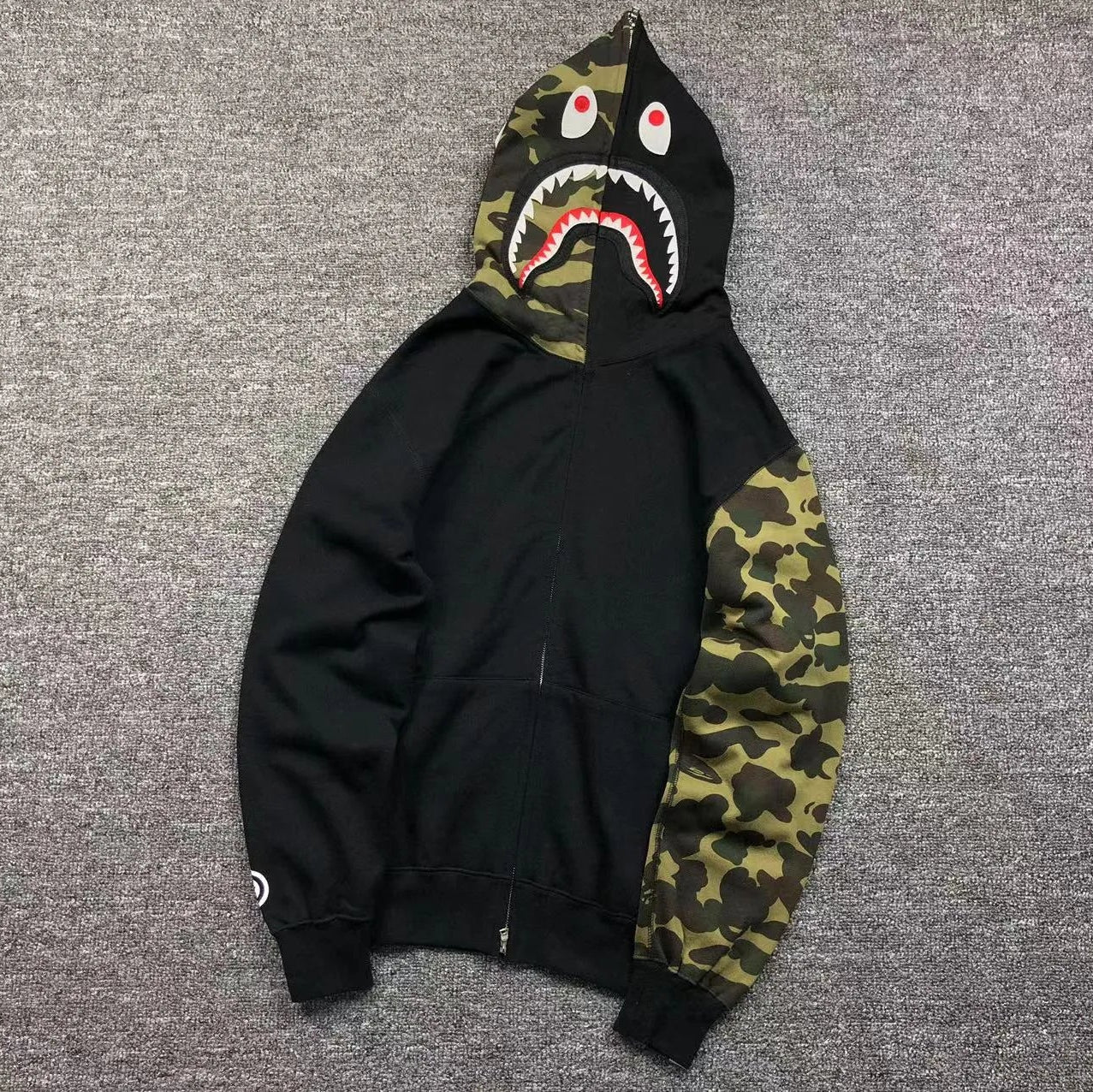 bape-1st-camo-shark-full-zip-hoodie-black-Drip Store Argentina