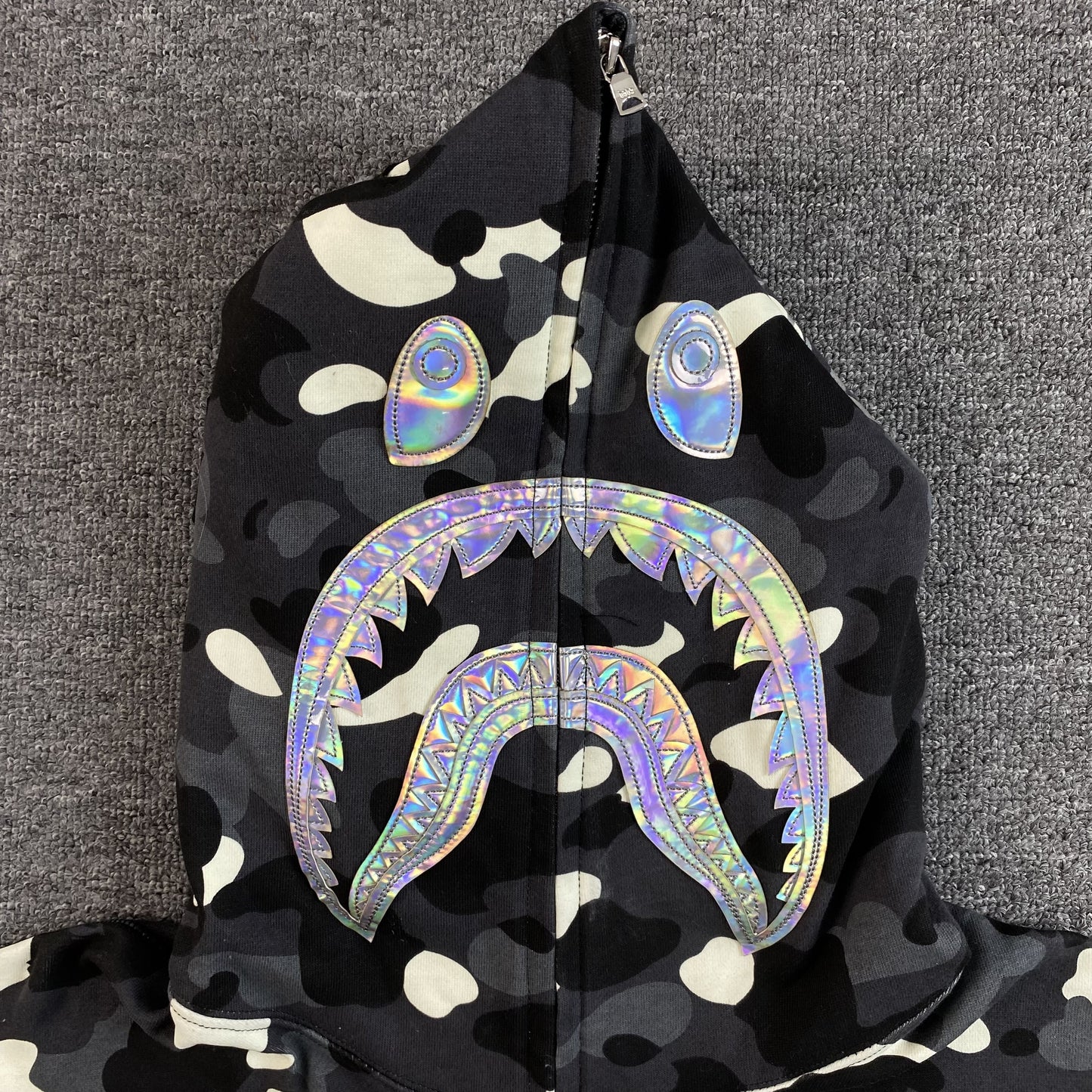 Campera Bape City Camo Shark Full Zip Negra