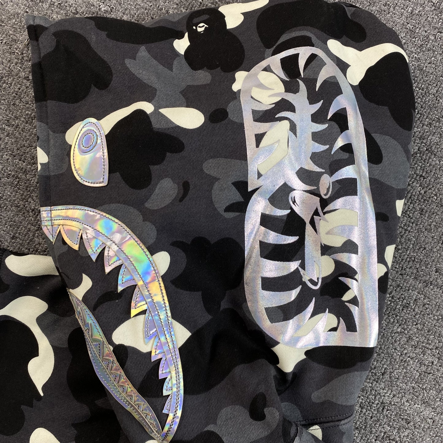 Campera Bape City Camo Shark Full Zip Negra