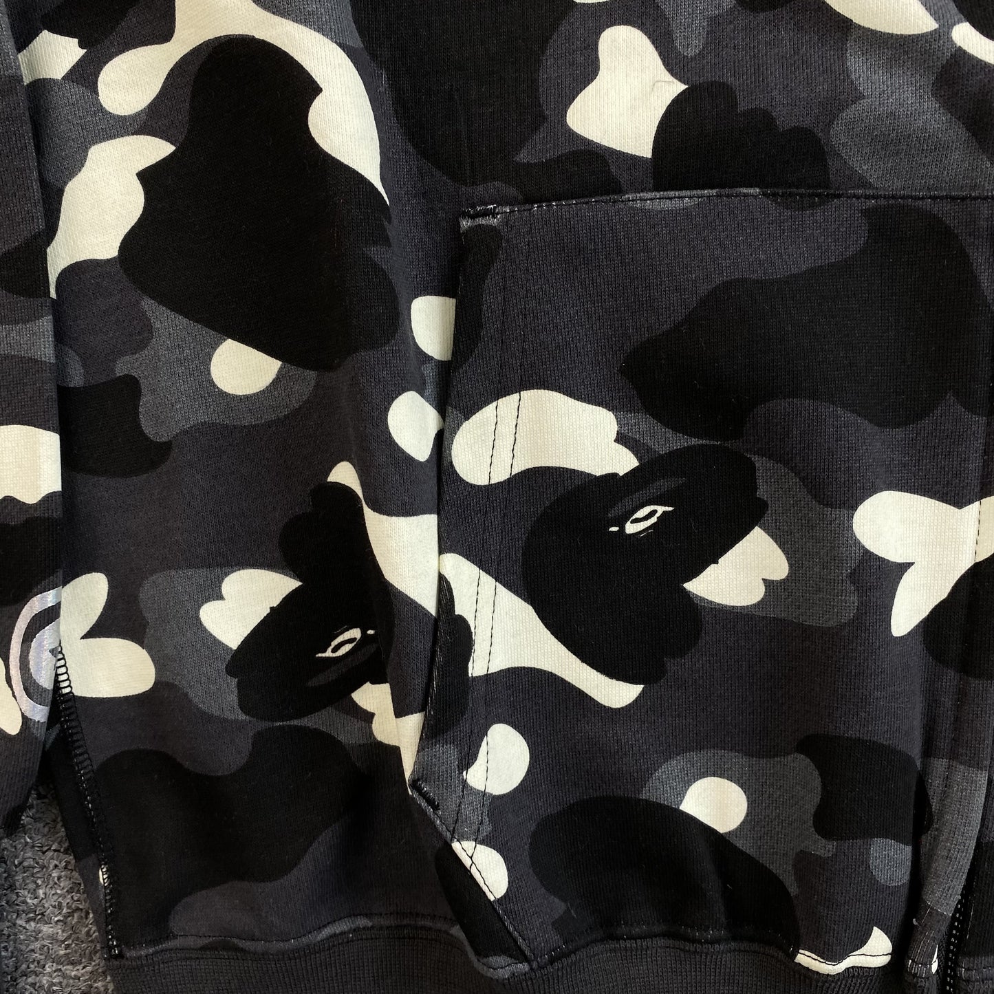 Campera Bape City Camo Shark Full Zip Negra