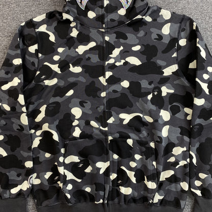 Campera Bape City Camo Shark Full Zip Negra