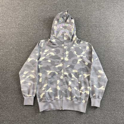 Campera Bape City Camo Shark Full Zip Gris