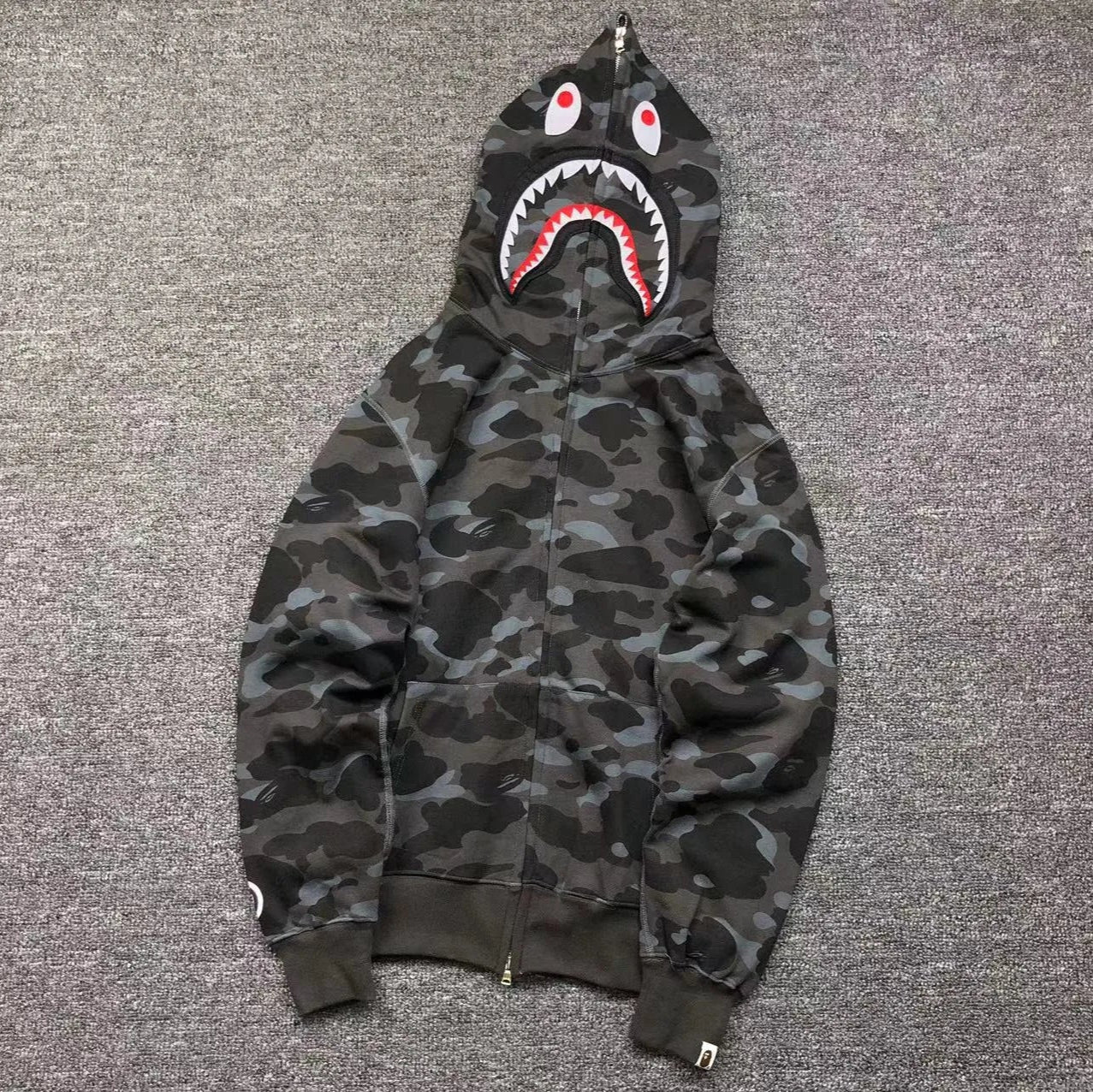 bape-color-camo-shark-full-zip-hoodie-black-Drip Store Argentina