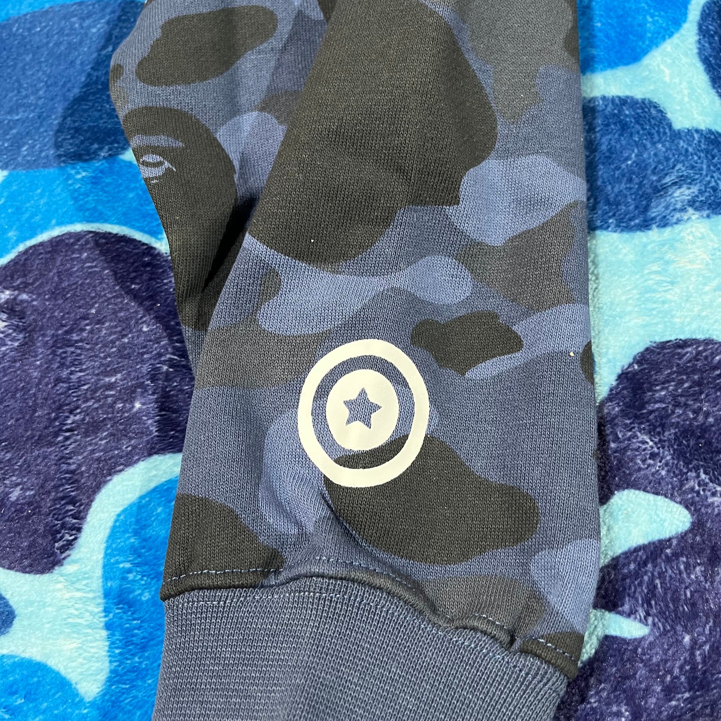 Campera Bape Color Camo Shark Full Zip Azul