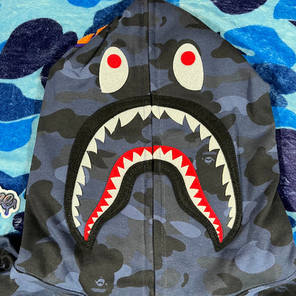 Campera Bape Color Camo Shark Full Zip Azul