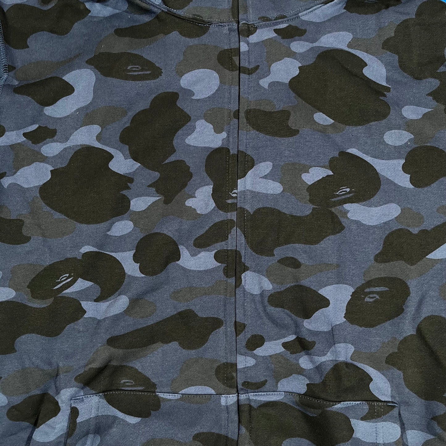 Campera Bape Color Camo Shark Full Zip Azul