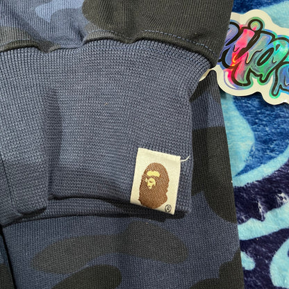 Campera Bape Color Camo Shark Full Zip Azul