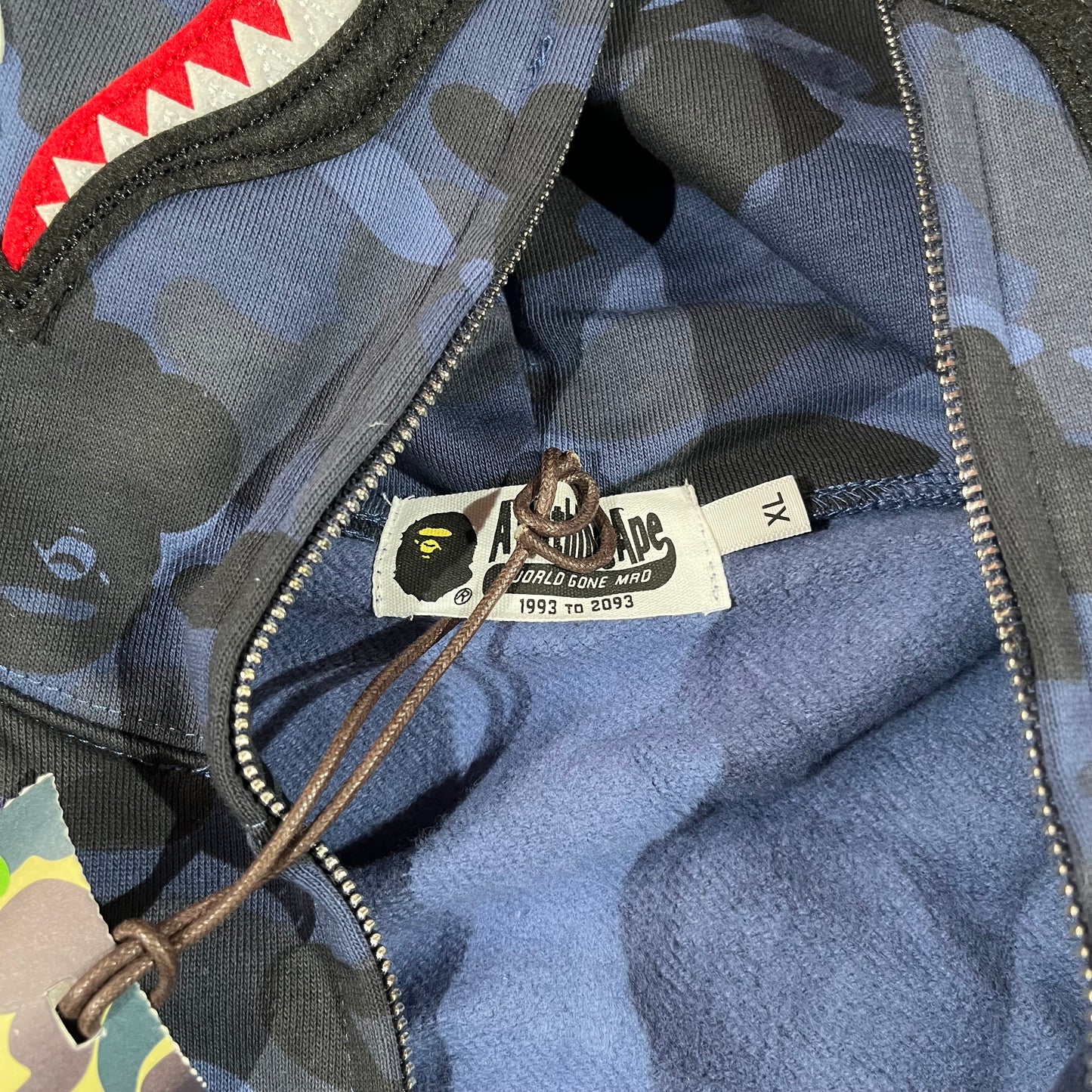 Campera Bape Color Camo Shark Full Zip Azul