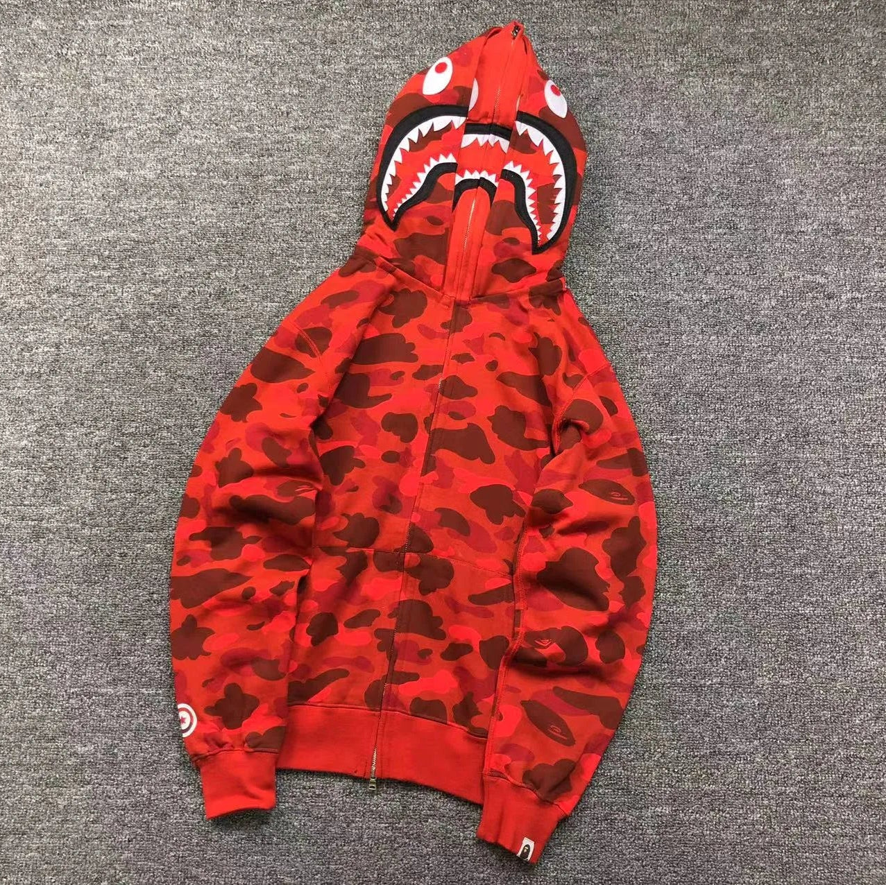 bape-color-camo-shark-wide-full-zip-double-hoodie-red-Drip Store Argentina