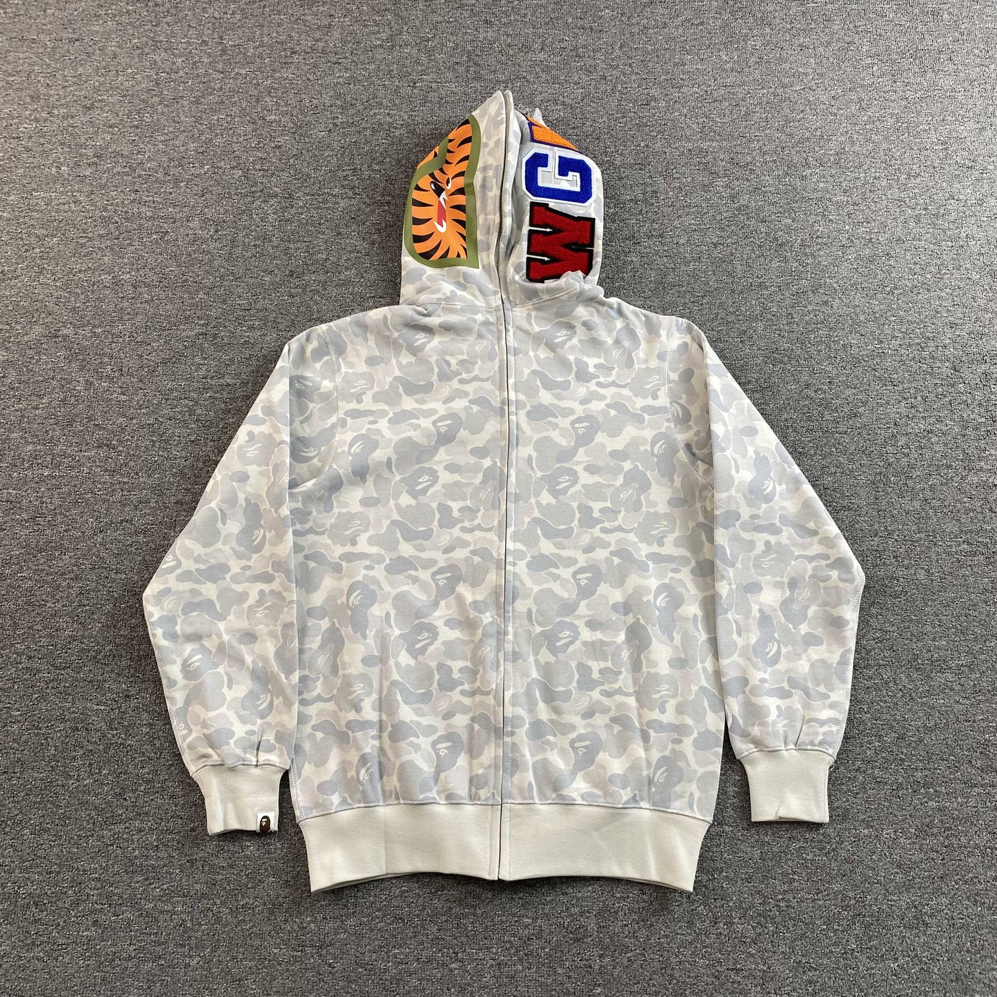 Campera Bape Harajuku Separate Shark Full Zip Blanco