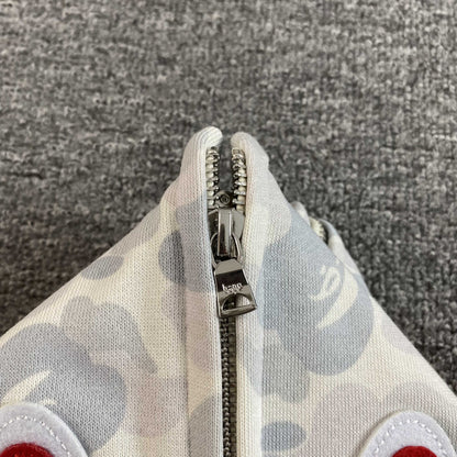 Campera Bape Harajuku Separate Shark Full Zip Blanco