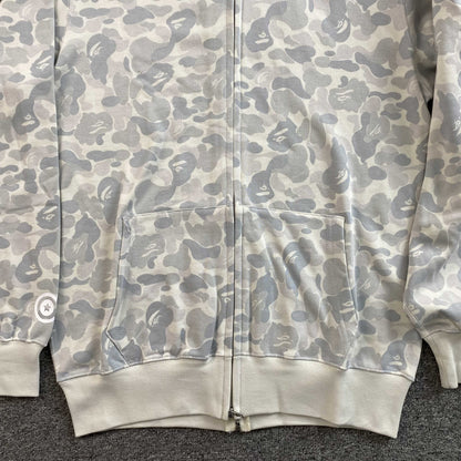 Campera Bape Harajuku Separate Shark Full Zip Blanco
