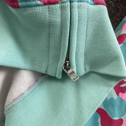 Campera Bape  Miami 4th Anniversary Shark Full Zip Rosa Azul