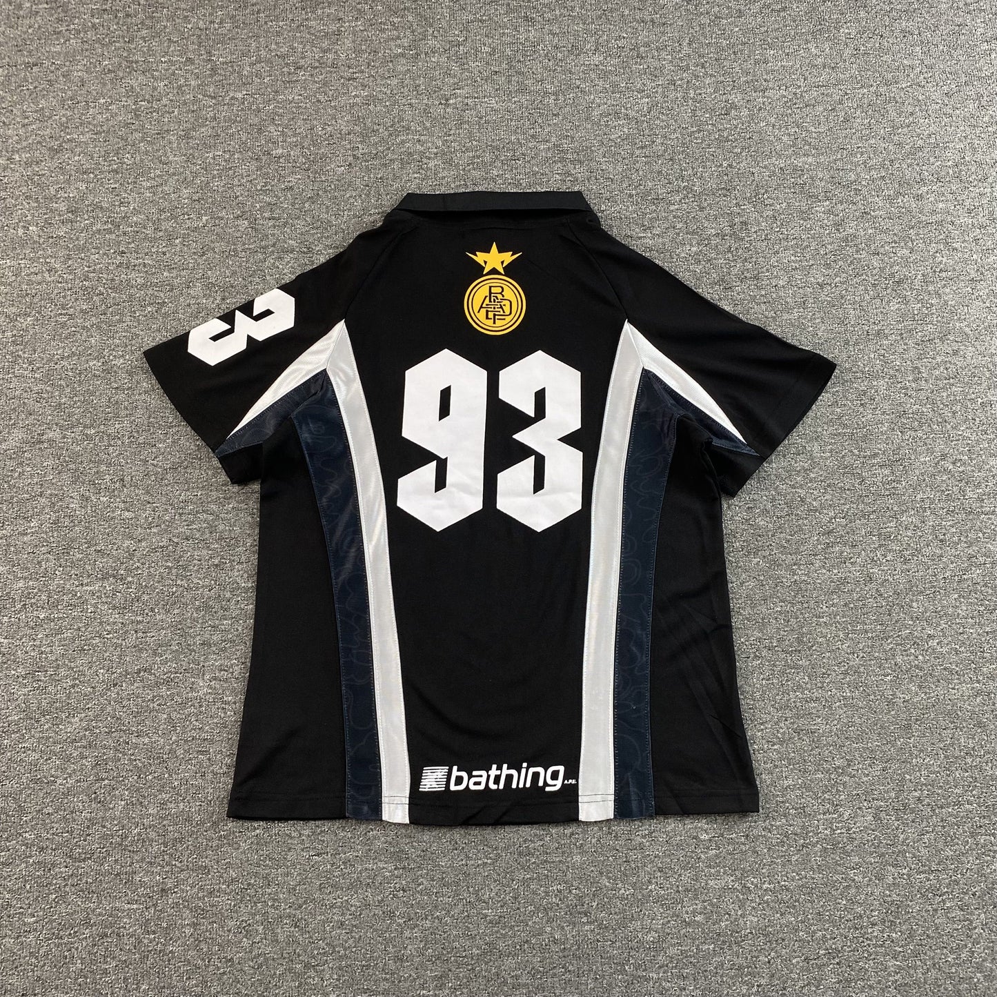 Remera Bape Multi Logo Soccer Jersey Negra