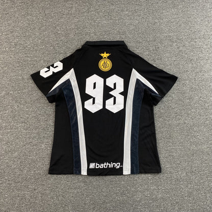 Remera Bape Multi Logo Soccer Jersey Negra