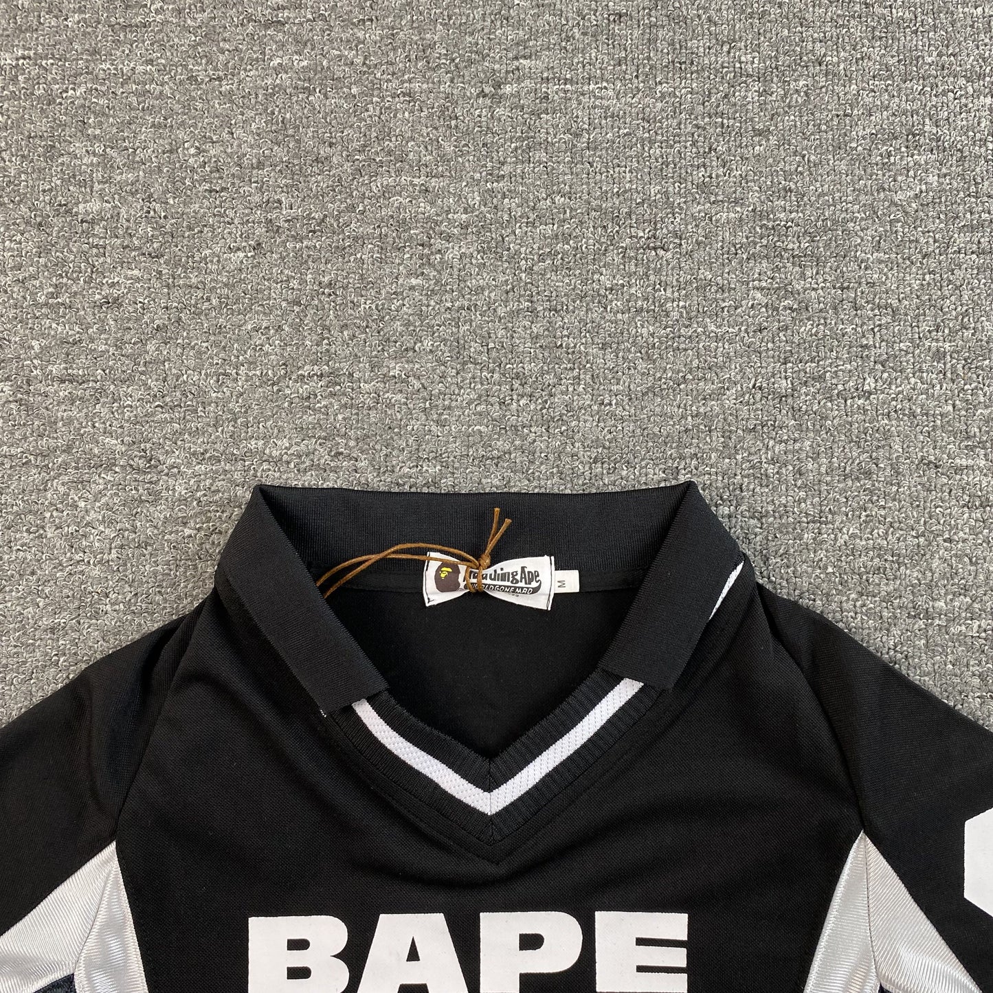 Remera Bape Multi Logo Soccer Jersey Negra