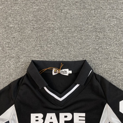 Remera Bape Multi Logo Soccer Jersey Negra