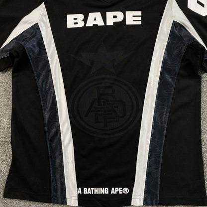 Remera Bape Multi Logo Soccer Jersey Negra