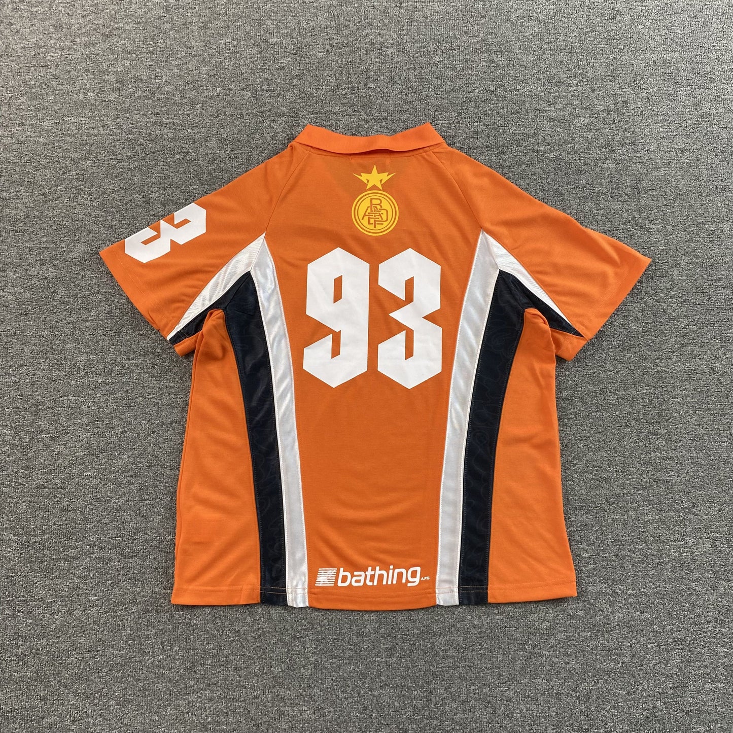 Remera Bape Multi Logo Soccer Jersey Naranja