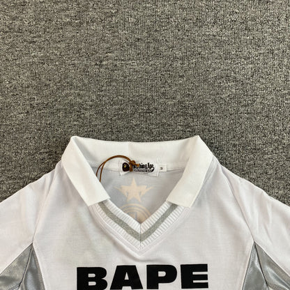 Remera Bape Multi Logo Soccer Jersey Blanca