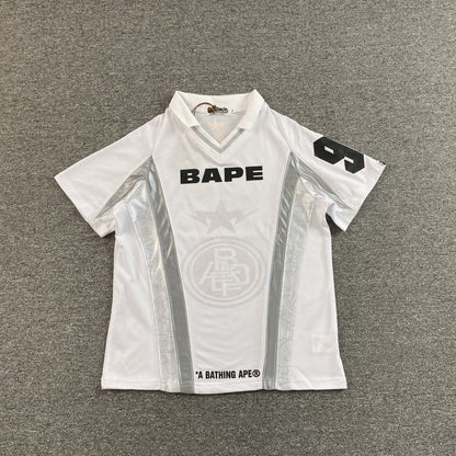 Remera Bape Multi Logo Soccer Jersey Blanca