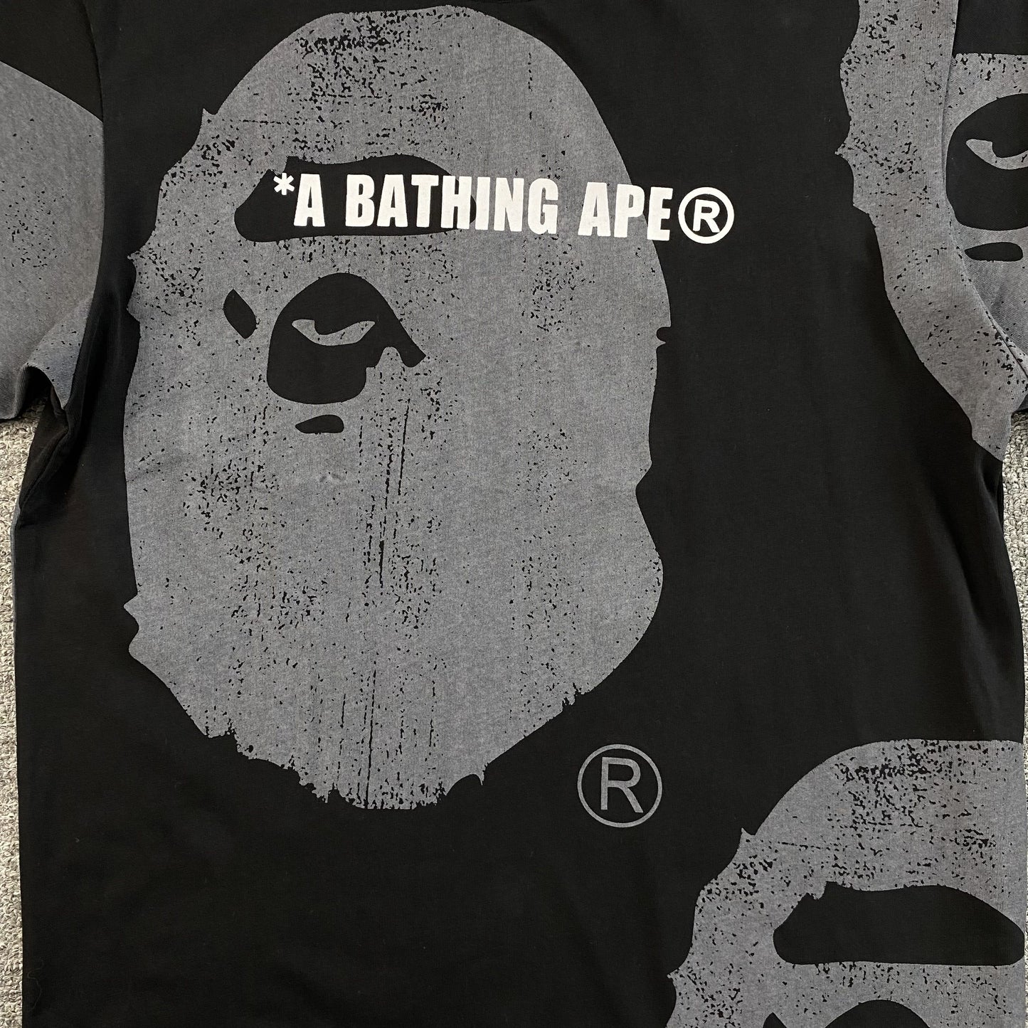 Remera Bape Water Print Ape Head Negra