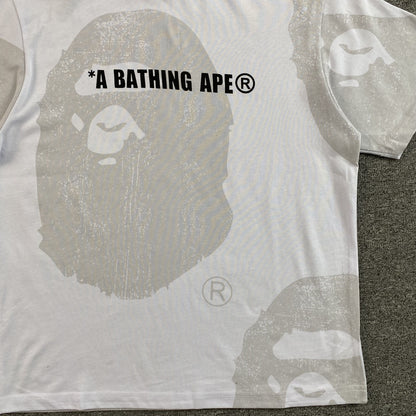 Remera Bape Water Print Ape Head Blanca