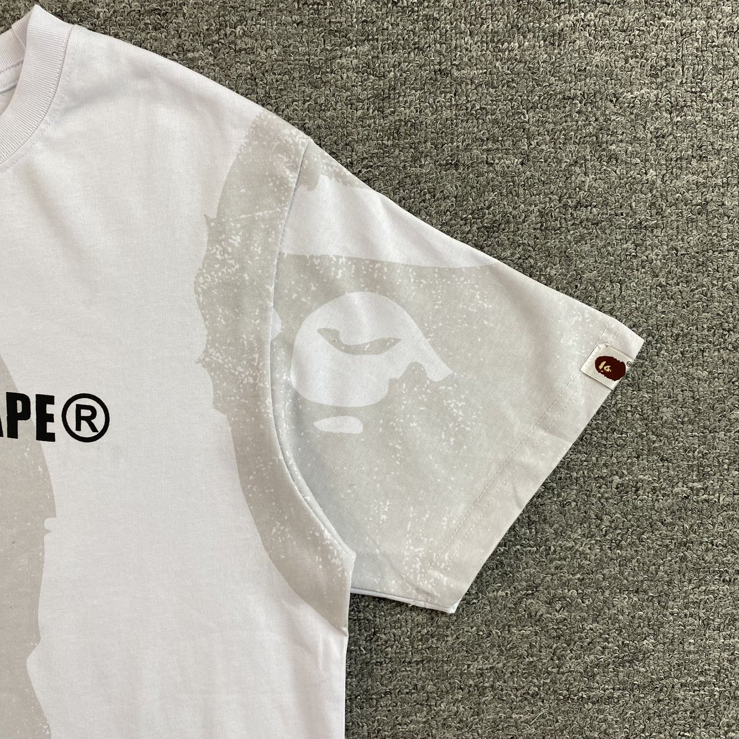 Remera Bape Water Print Ape Head Blanca
