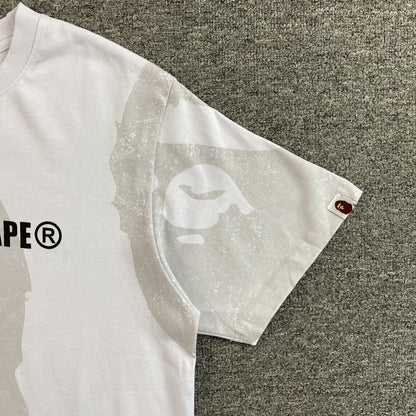 Remera Bape Water Print Ape Head Blanca