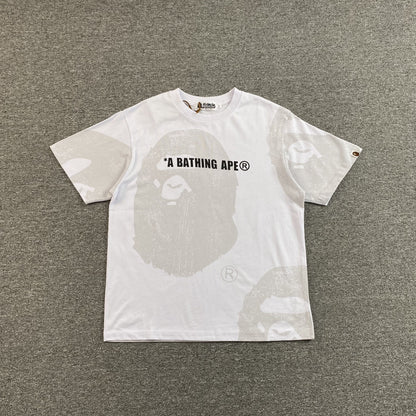 Remera Bape Water Print Ape Head Blanca