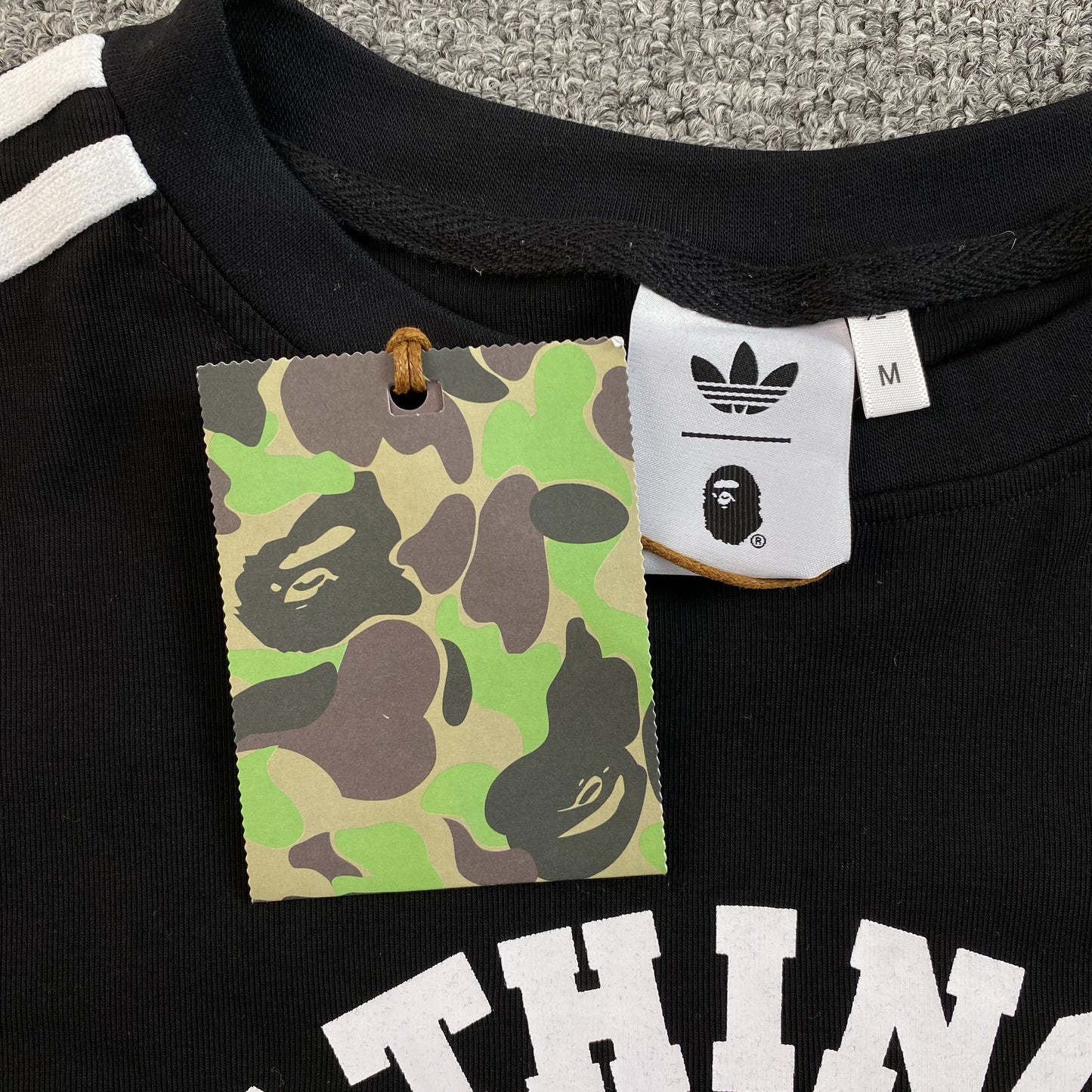 Remera Bape x Adidas Negra