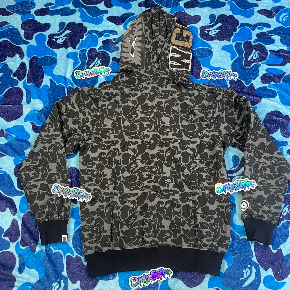 Campera Bape X Dsm Special Camo Shark Full Zip Negra