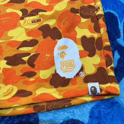 Bape X Pubg Sweat Shorts Naranja