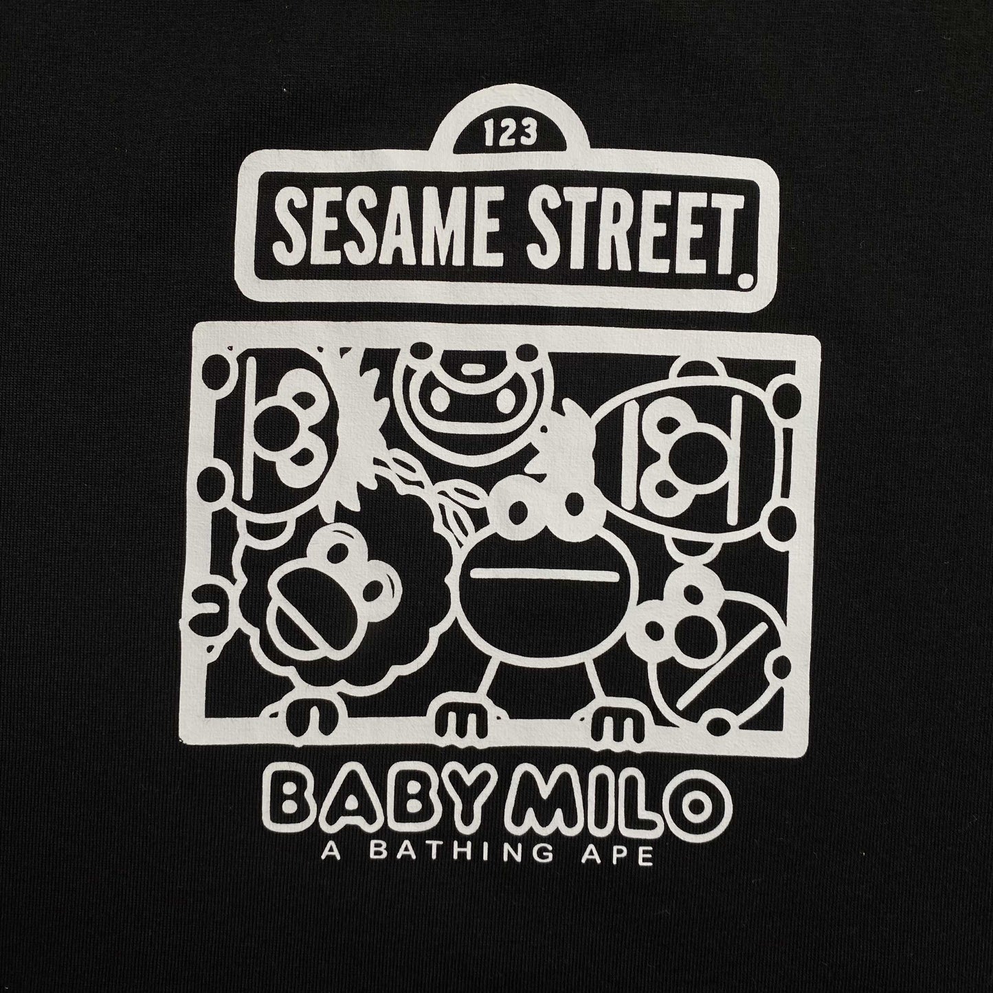 Remera Bape x Sesame Street Negra
