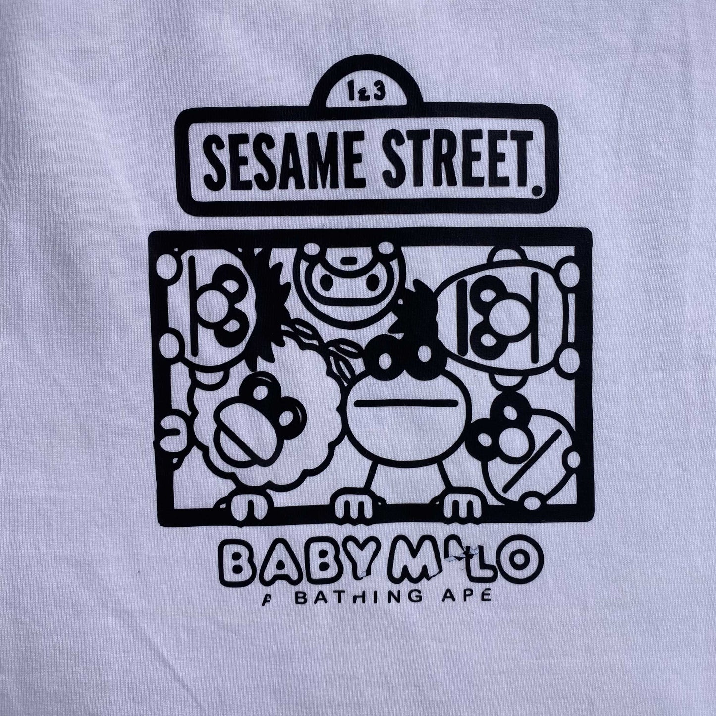 Remera Bape x Sesame Street Blanca