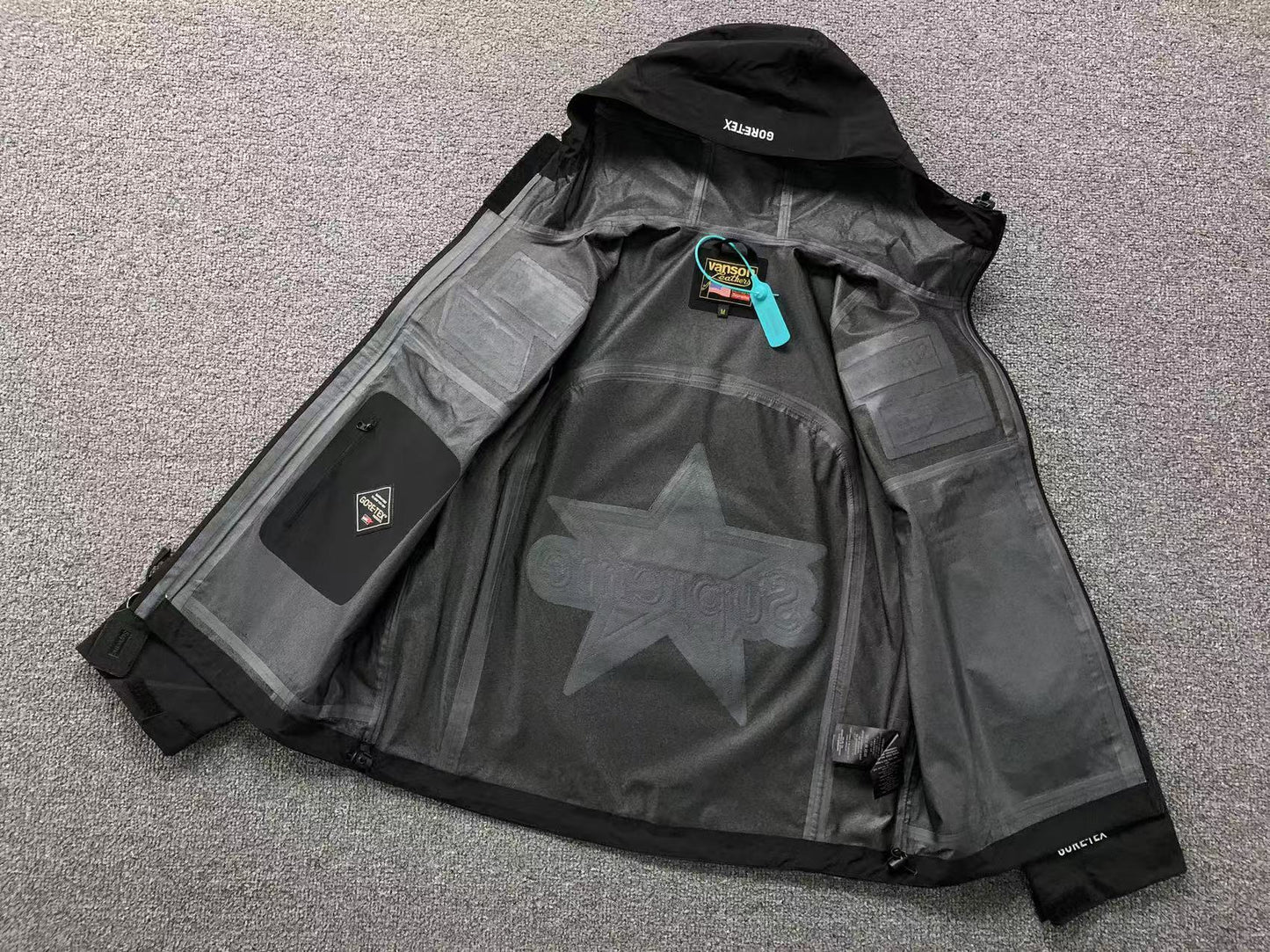 Campera Supreme Vanson Leathers GORE-TEX Shell Negra