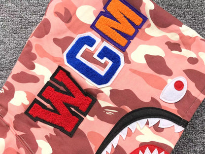 BAPE X BARBIE DOT CAMO SHARK FULL ZIP HOODIE PINK