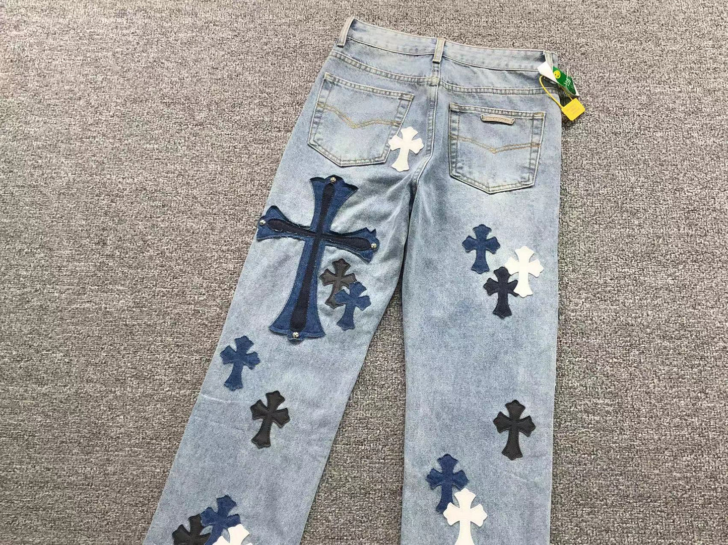 Chrome Hearts Cross Patch Pantalon Jeans Azul