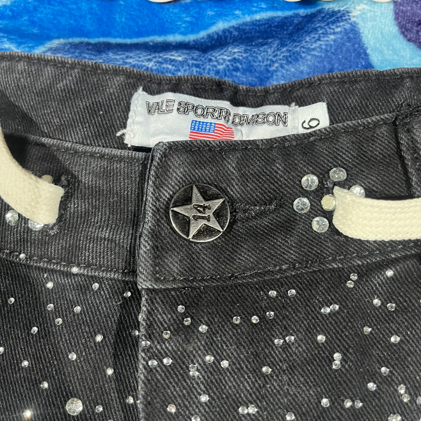 Bermuda Vale Forever Iced Out Denim Negra
