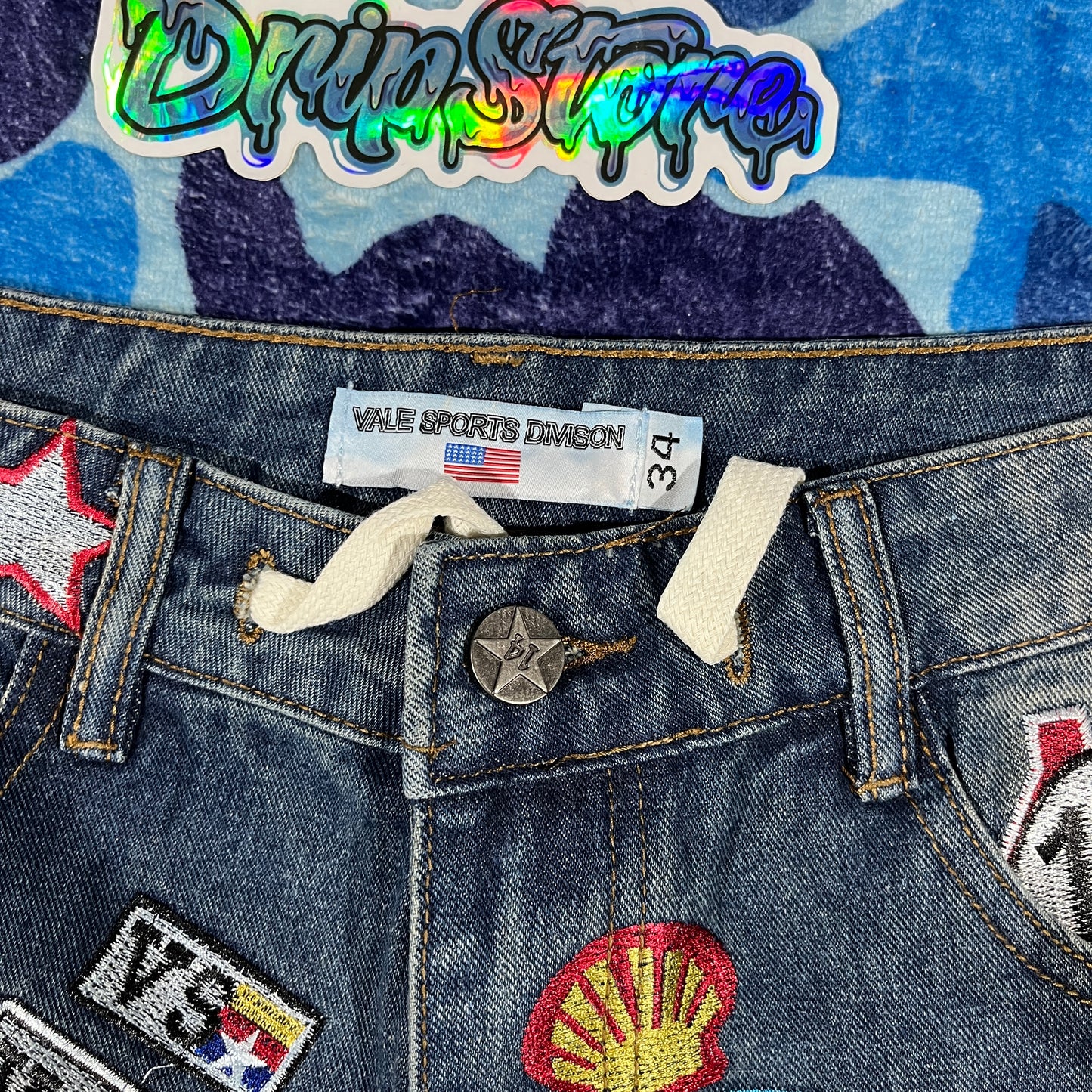 Bermuda Vale Forever Skittles Patch 1980s Azul