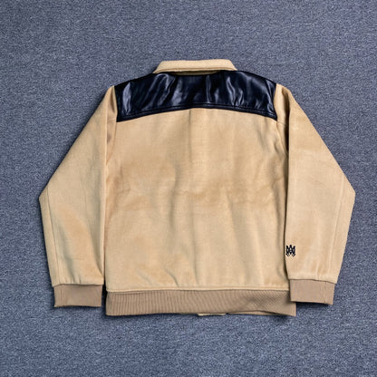 AMIRI VARSITY BOMBER JACKET BEIGE