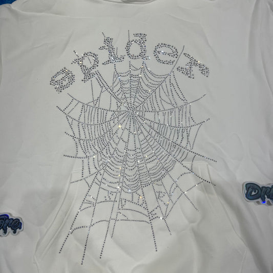 Buzo Sp5Der Rhinestone Logo Blanco XL