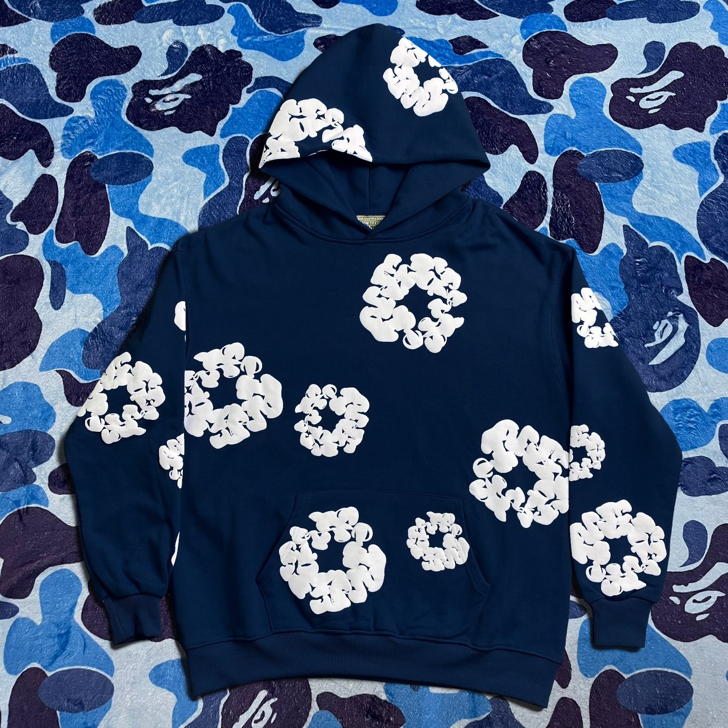 DENIM TEARS THE COTTON WREATH HOODIE NAVY